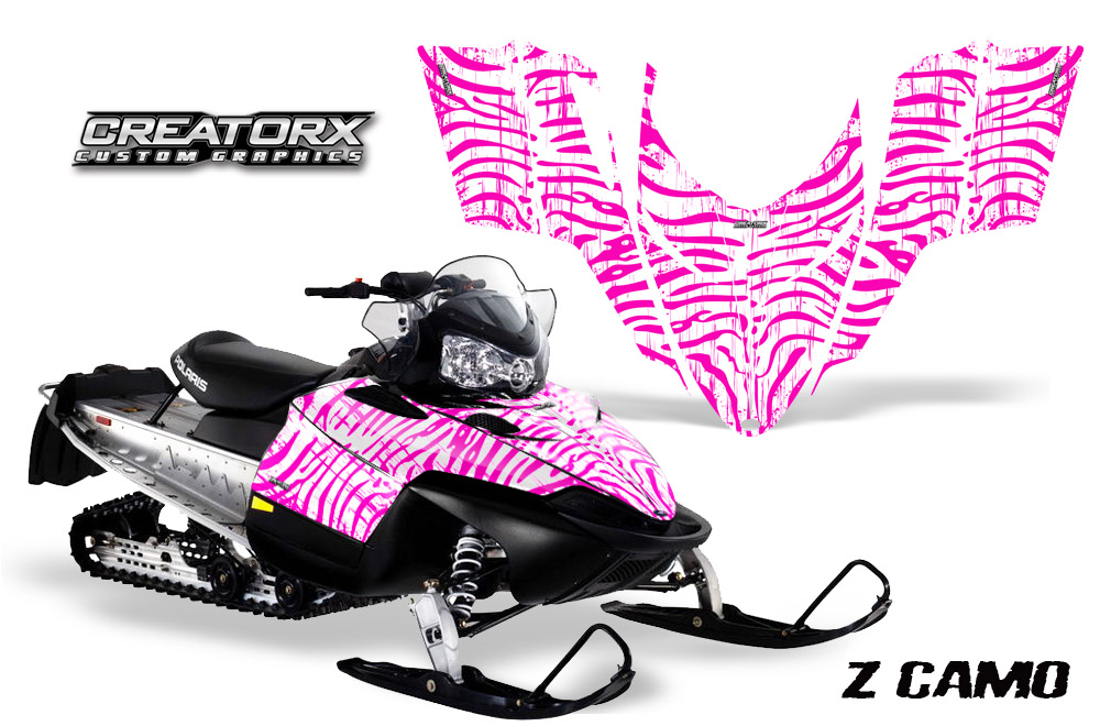 Polaris RMK Shift Chassis Graphics Kit ZCamo White Pink2